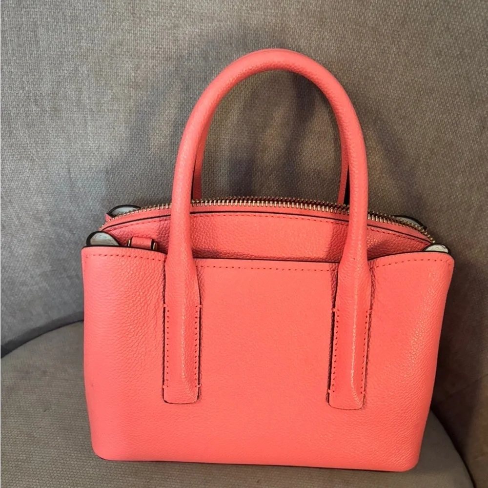 kate spade coral pink leather satchel
